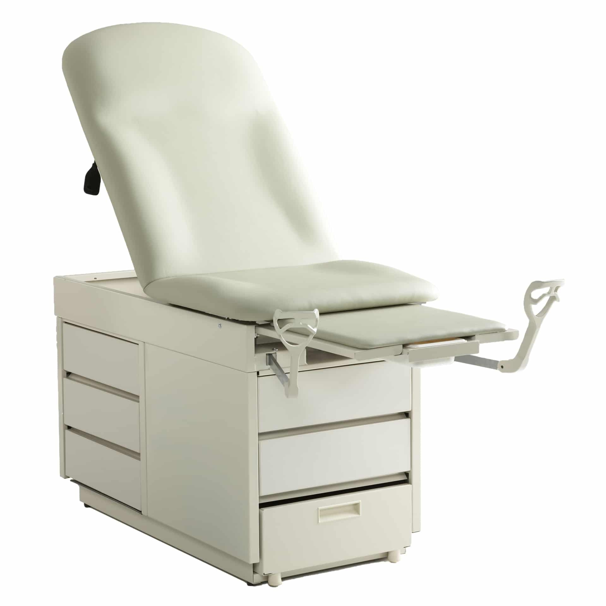 Table Exam Table, 4200 Series, Adjustable, Three Pass-Through Drawers, Two Storage Drawers, Stirrups, Electrical Outlet, Black (1/EA) by Graham Field  ID 4200-EO-BL